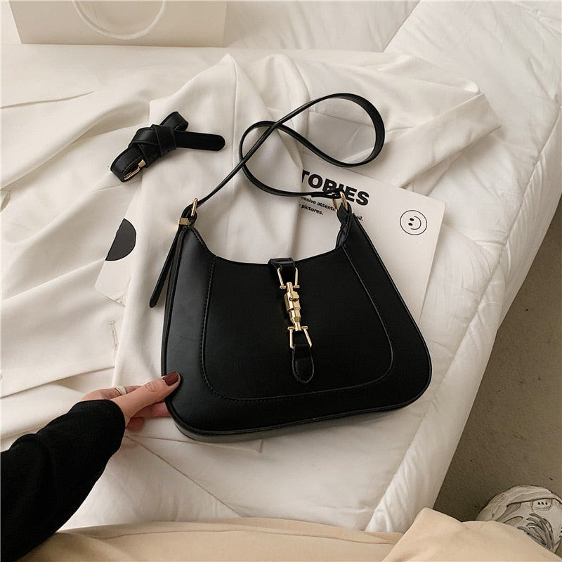 Luxury Leather Shoulder Bag for Women | Convertible Crossbody Purse with 2 Straps