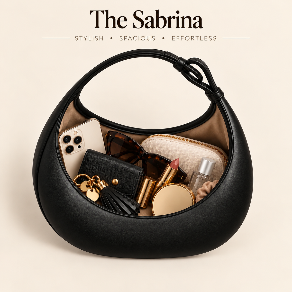 Sabrina - Half Moon Leather Bag