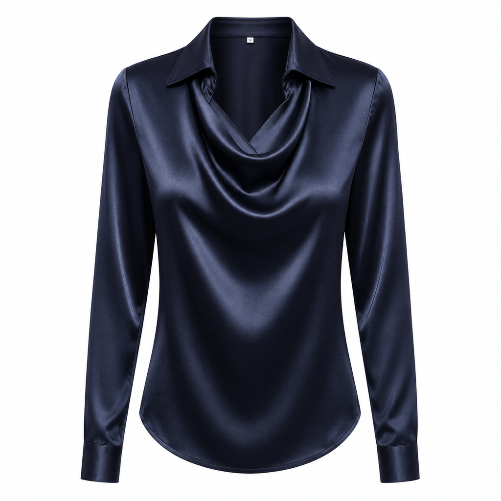 Sally - Satin Draped Blouse