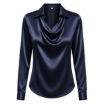 Sally - Satin Draped Blouse 7