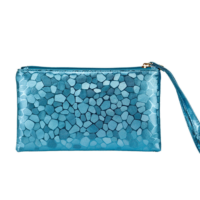 Women's Sequin Clutch Wallet – PU Leather Handheld Purse with Zipper