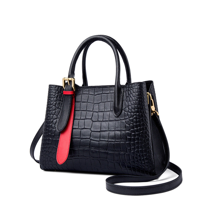 Women's Retro Cowhide Leather Tote Handbag – Large Capacity Square Shoulder Bag