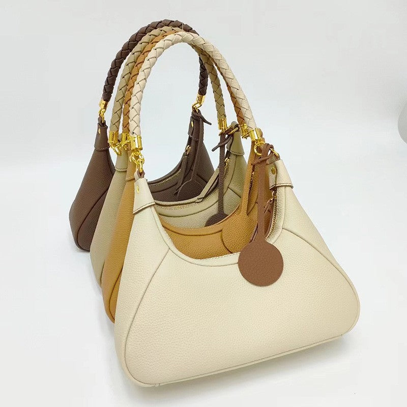 Trendy Cowhide Texture Underarm Bag for Women