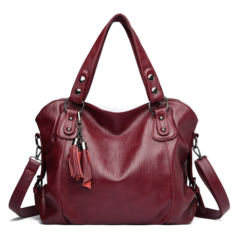 Women's Soft Leather Luxury Tote Bag | Designer Shoulder & Crossbody Handbag