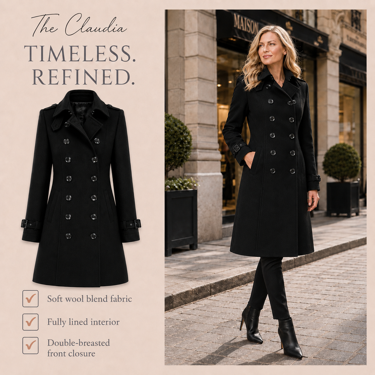 Claudia -Double-Breasted Overcoat