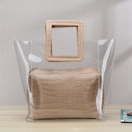 Women's Transparent Composite Bag | PU Leather Shoulder & Beach Handbag 4