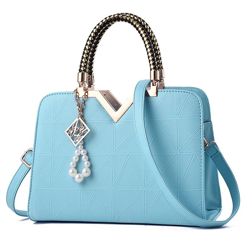 Women's Embroidered Leather Tote Bag | Top Handle Crossbody Shoulder Handbag