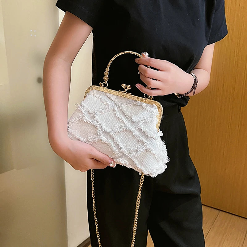 Small Denim Crossbody Bags with Short Handle for Women  Designer Chinese Style Retro Travel Handbags and Purses