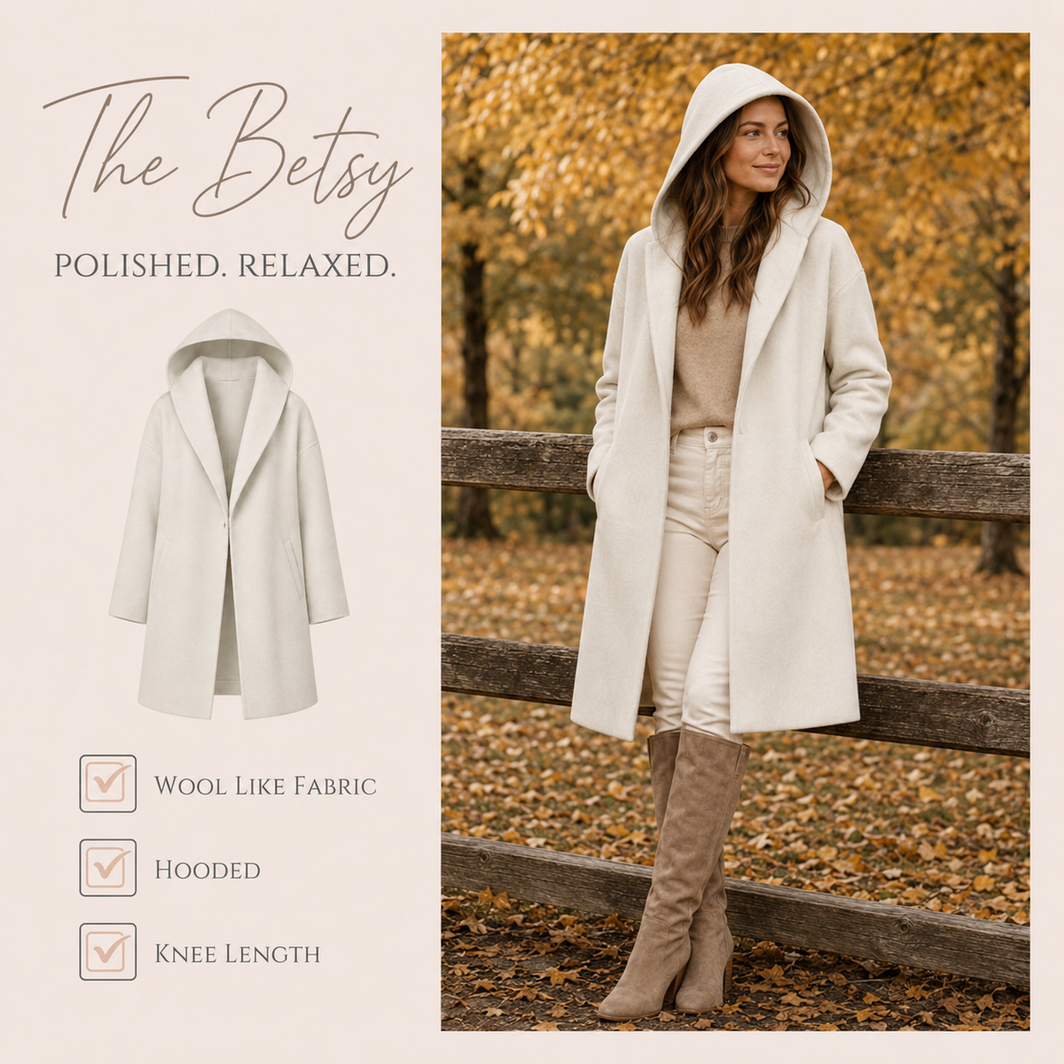 Betsy- Hooded Long Coat