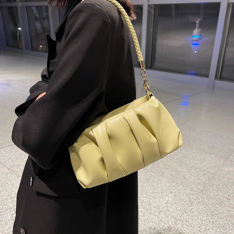 Small Soft PU Leather Underarm Handbags  Spring Fshion Luxury Brand Designer Woman Shopper Handbags Shoulder Crossbody Bag