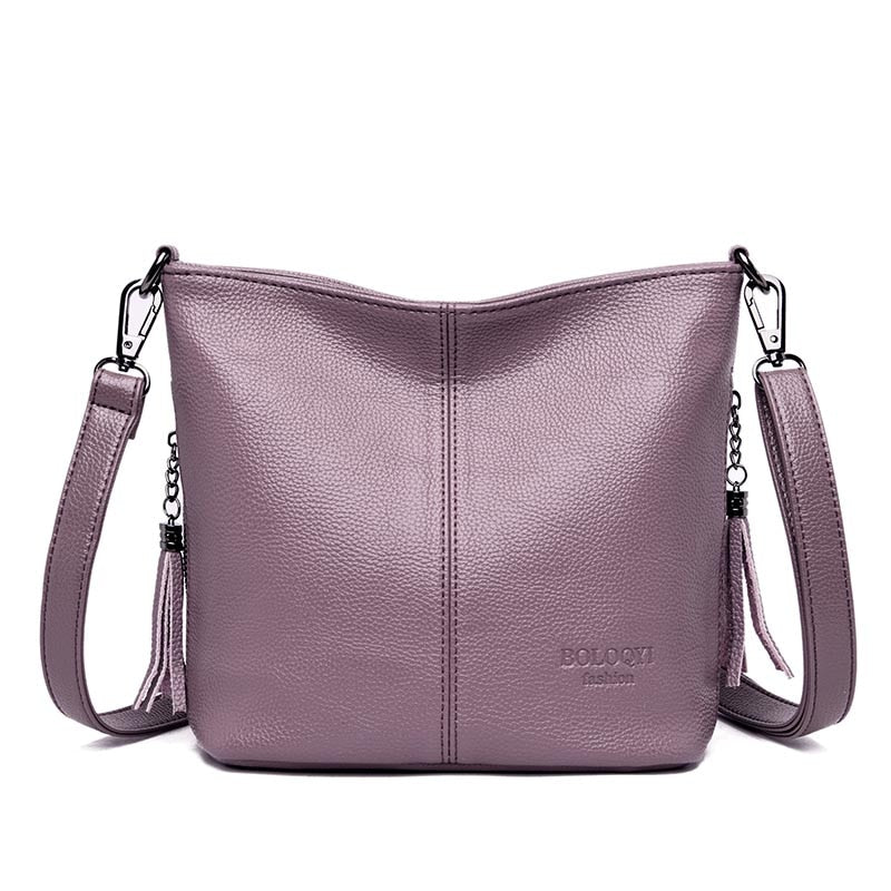 Women's Luxury Leather Crossbody Bag | Multi-Compartment Shoulder & Tote Handbag