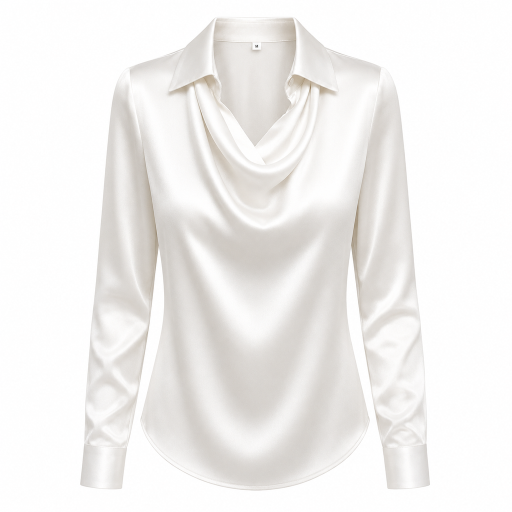 Sally - Satin Draped Blouse