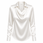 Sally - Satin Draped Blouse 11