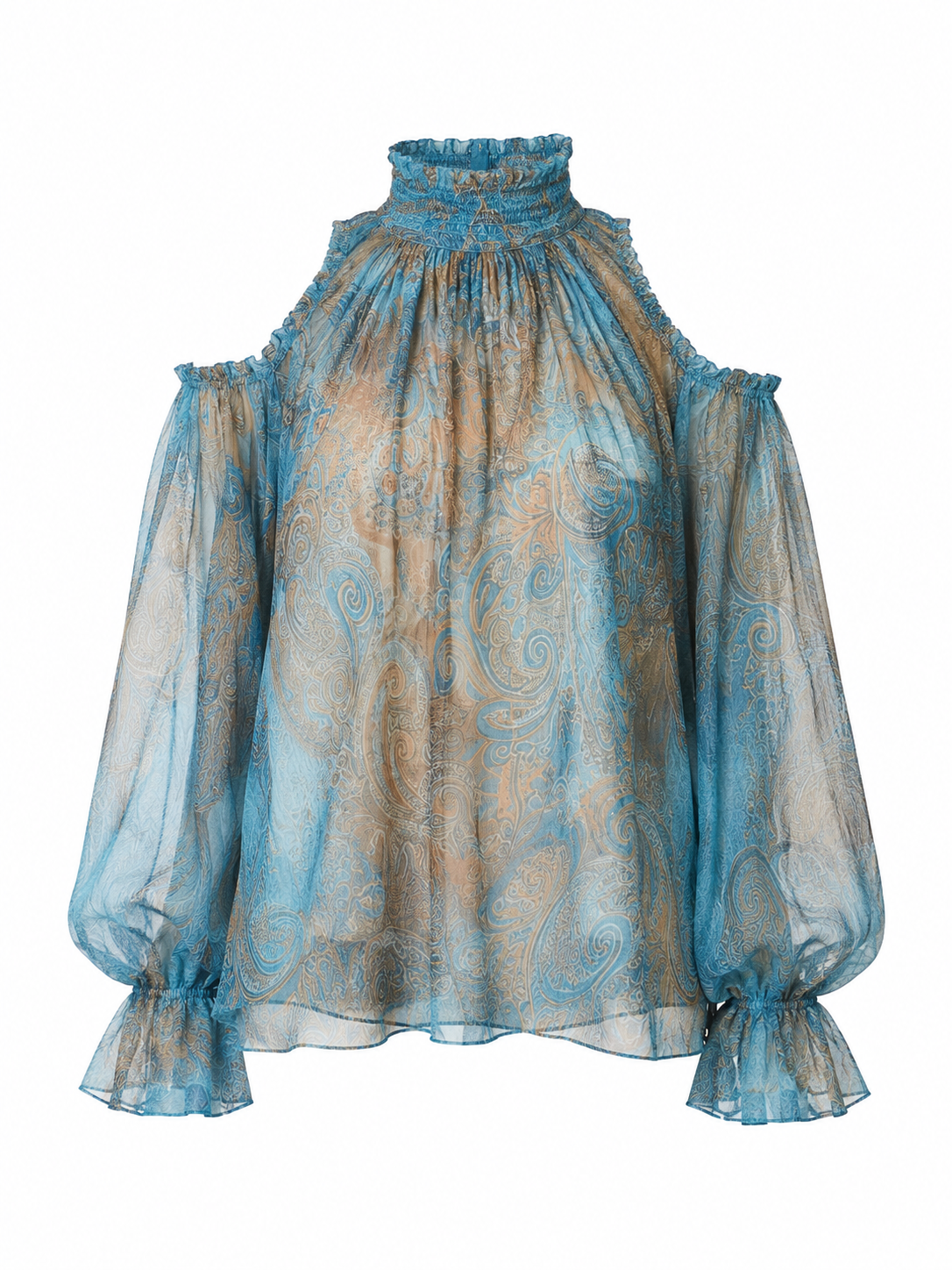 Vanessa - Retro Off-Shoulder Chiffon Blouse