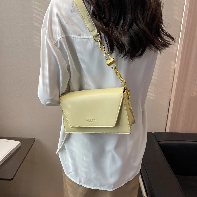 Green Flap Crossbody Bags for Women Spring Designer Fashion Trend Small Leather Shoulder Bag Handbags and Purses