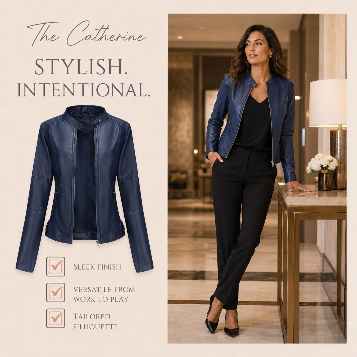 Catherine - Fitted Moto Jacket