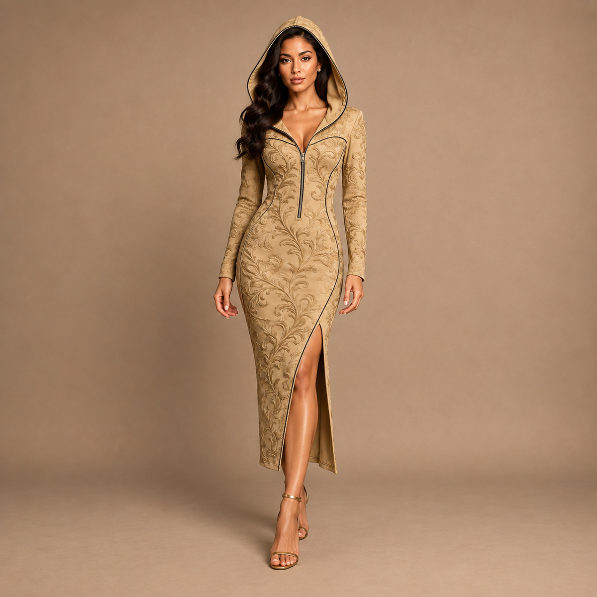 Maritza - Hooded Side Split Dress