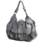 Women Winter Real Fox Fur Handbag Luxury Genuine Fur Party Bag Tote Designer High Quality Real Silver Fox Fur Handbags Female 9