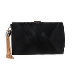 Luxury Lady Women Clutch Bags Tassel Golden Satin Evening Bags Wedding Bridal Handbags Shoulder Chain Purse 10
