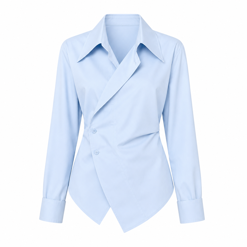 Sue - Lapel Collar Waist Blouse