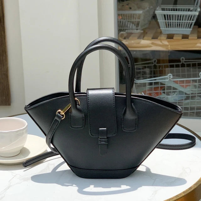 Vintage Shell Tote Bag for Women | Luxury PU Leather Designer Handbag
