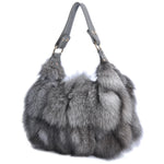 Women Winter Real Fox Fur Handbag Luxury Genuine Fur Party Bag Tote Designer High Quality Real Silver Fox Fur Handbags Female 6