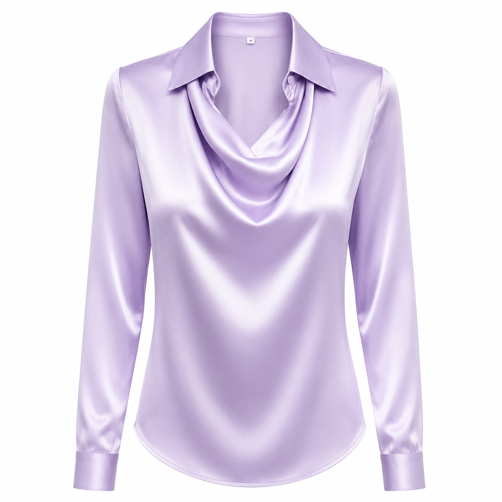 Sally - Satin Draped Blouse
