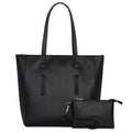 Women's Large PU Leather Tote Bag – Work & Travel Handbag with Zipper & Clutch Purse