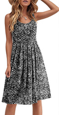 Women's Floral Pleated Tank Sundress – Sleeveless Casual Beach Dress