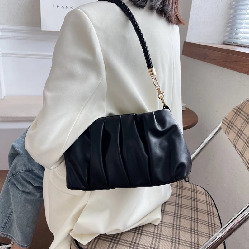 Small Soft PU Leather Underarm Handbags  Spring Fshion Luxury Brand Designer Woman Shopper Handbags Shoulder Crossbody Bag
