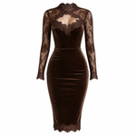 Evelyn - Lace Trim Midi Dress 1