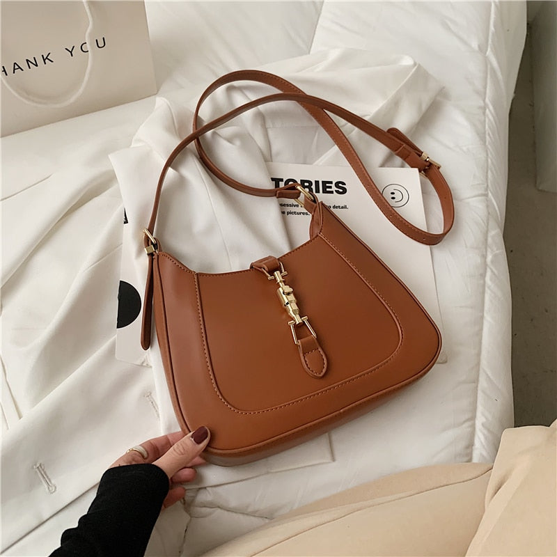 Luxury Leather Shoulder Bag for Women | Convertible Crossbody Purse with 2 Straps