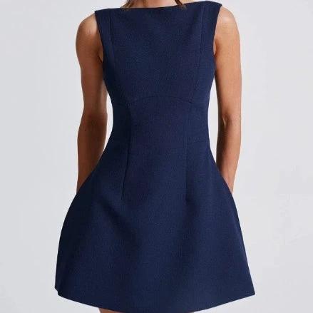 Sexy Slim-fitting Backless Dress Summer Sleeveless Short Dresses.