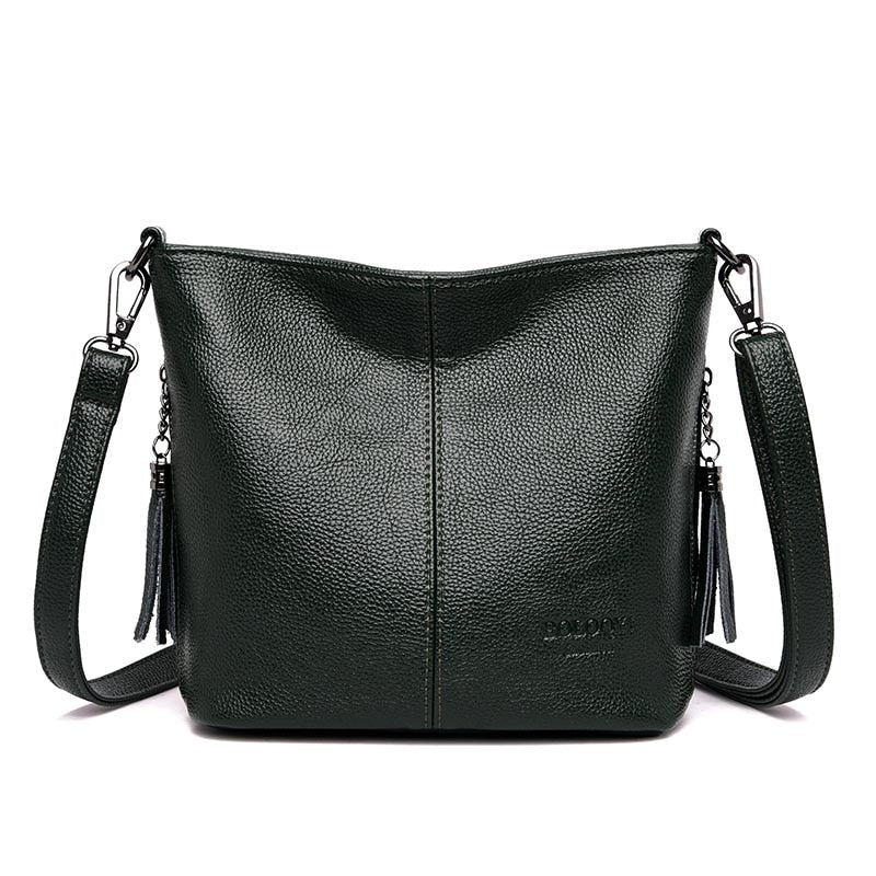 Women's Luxury Leather Crossbody Bag | Multi-Compartment Shoulder & Tote Handbag