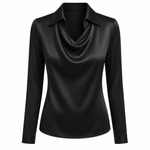 Sally - Satin Draped Blouse 4