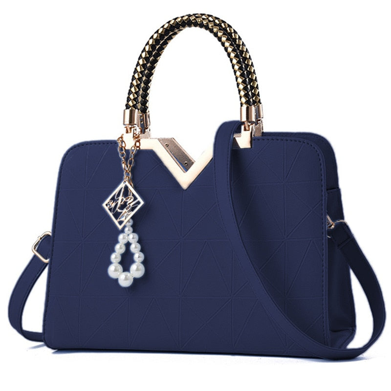 Women's Embroidered Leather Tote Bag | Top Handle Crossbody Shoulder Handbag