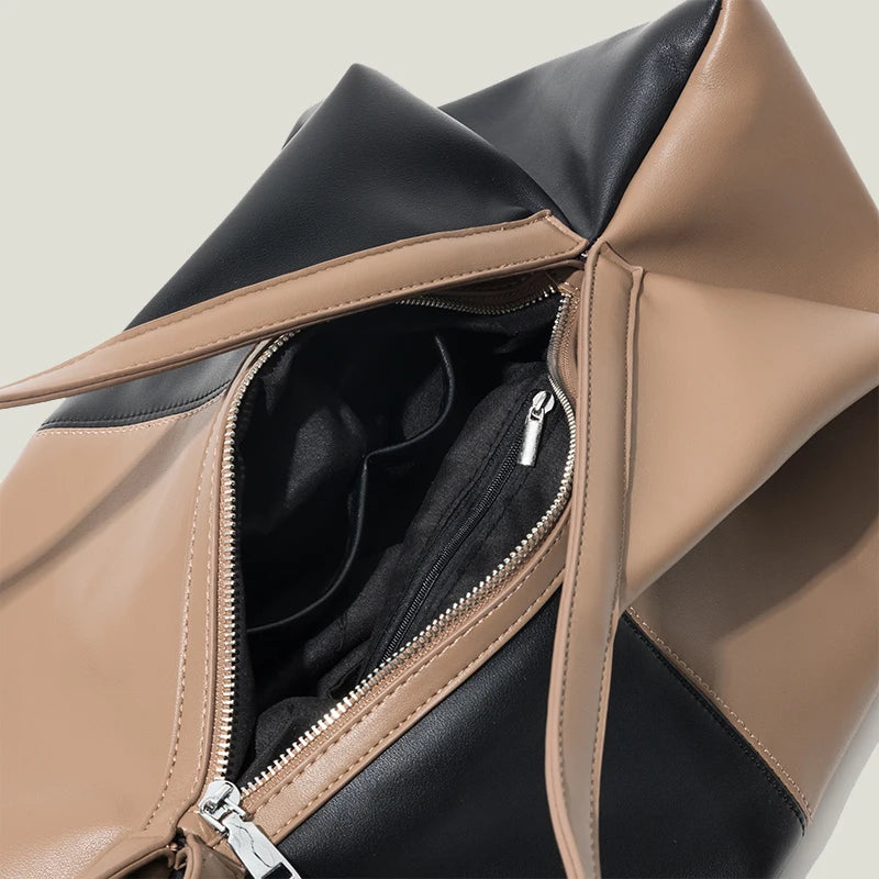 Checkerboard Market Women Underarn Shoulder Bag Vintage Dumpling Design Leather Tote Handbags Casual Phone Purses