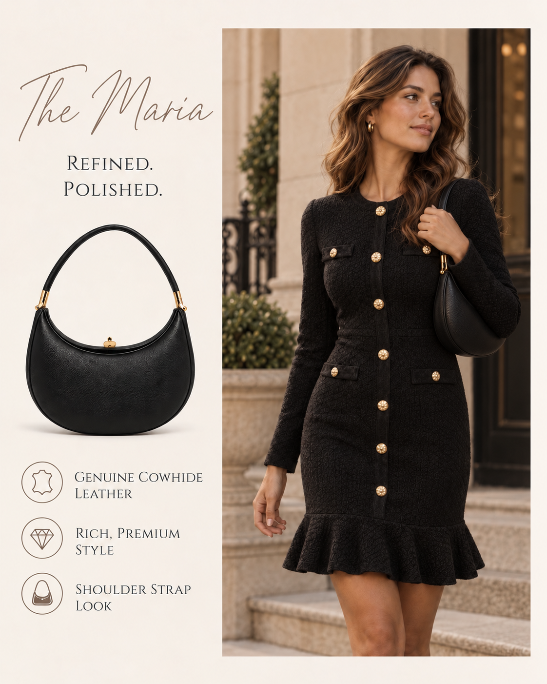 Maria - Half Moon Shoulder Bag