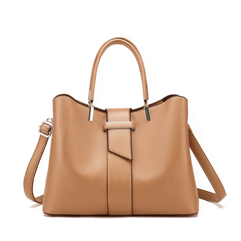 Fashion Women's PU Leather Messenger Bag Solid Color Simple Ladies Shoulder Bags Casual Retro Large Capacity Elegant Handbags