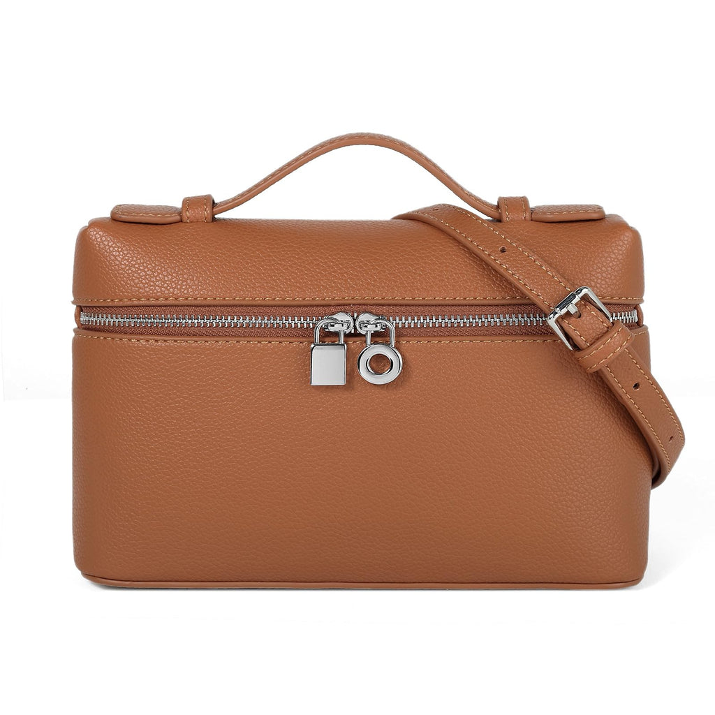Women's Vegan Leather Crossbody Bag – Top Handle Purse with Adjustable Strap