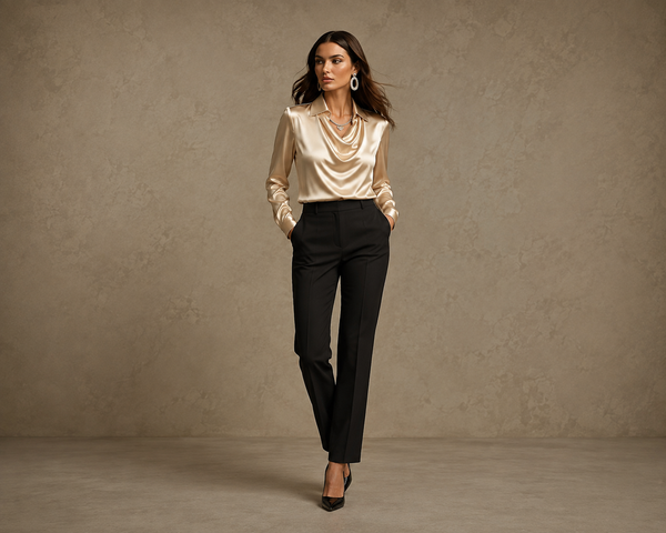 Sally - Satin Draped Blouse