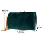 Luxury Lady Women Clutch Bags Tassel Golden Satin Evening Bags Wedding Bridal Handbags Shoulder Chain Purse 2