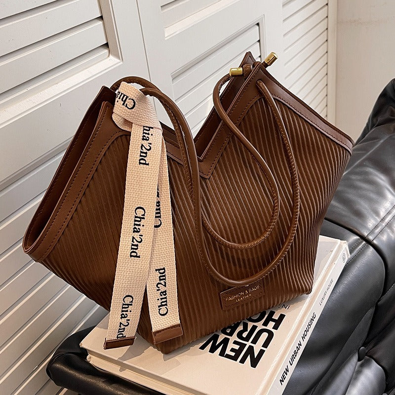 Large Capacity PU Leather Tote Bag for Women | Casual Luxury Shoulder Handbag