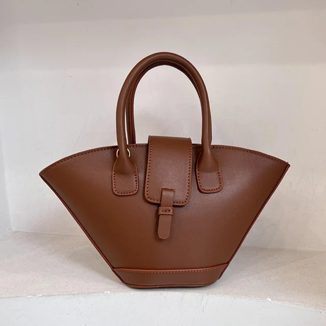 Vintage Shell Tote Bag for Women | Luxury PU Leather Designer Handbag