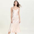 Silky Elegant Night Dress long Slips Multicolors - Tea length.