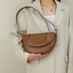 Women's Cowhide Pleated Saddle Bag | Underarm Shoulder Purse in 3 Colors 3