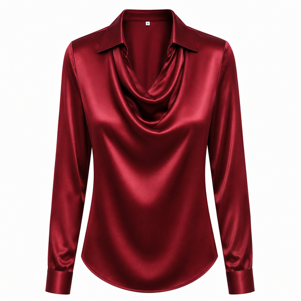 Sally - Satin Draped Blouse