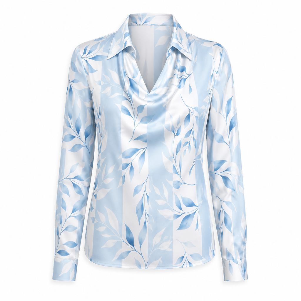 Sally - Satin Draped Blouse
