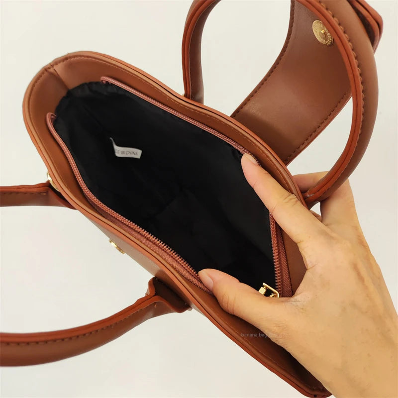 Vintage Shell Tote Bag for Women | Luxury PU Leather Designer Handbag