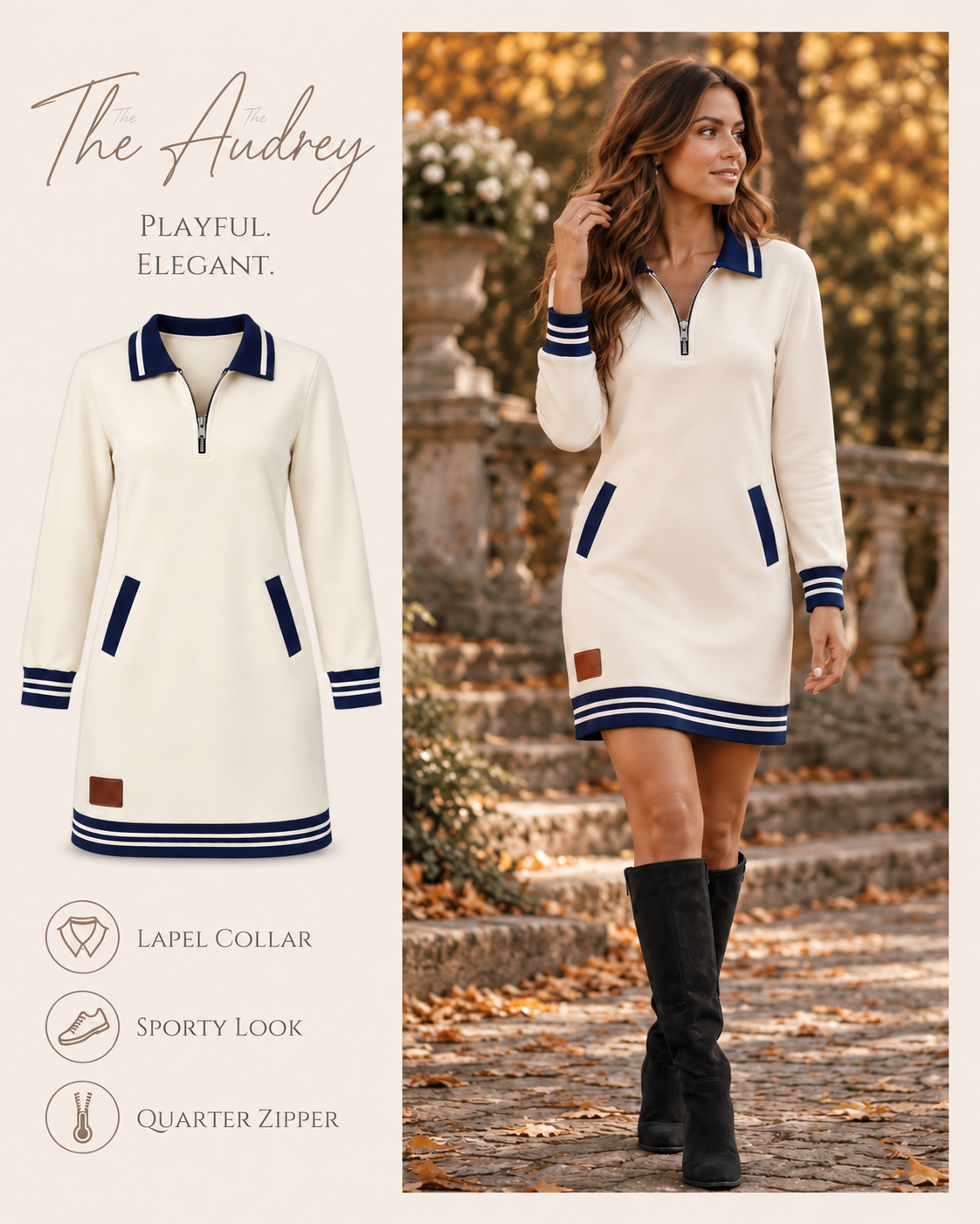 Audrey - Lapel Collar Dress